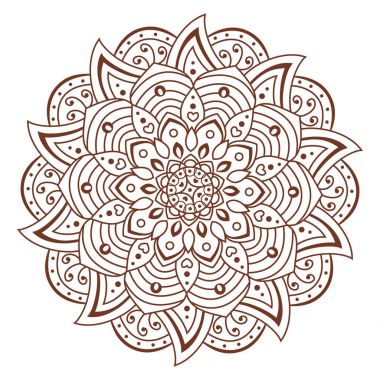 çiçek Mandala. Dekoratif elemanlar. Boyama kitabı sayfası