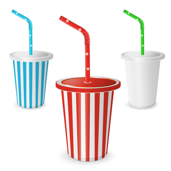 Collections Plastic fastfood cup for beverages with straw
