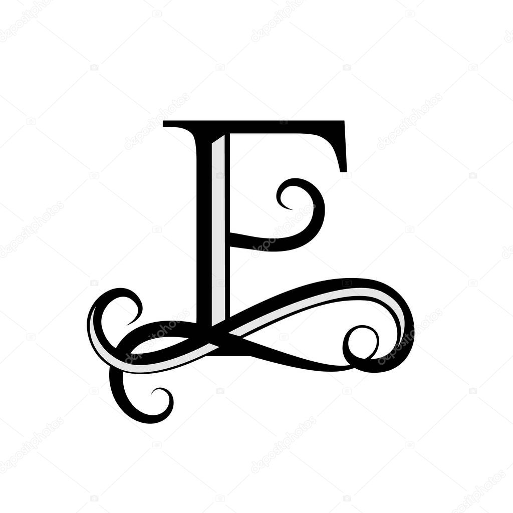 Capital Letter for Monograms and Logos. Beautiful letter. Black vector letter N. Design modern element logotype.