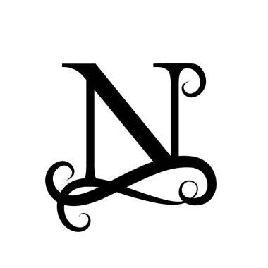 Monogram ve logolar için büyük harf. Güzel mektup.