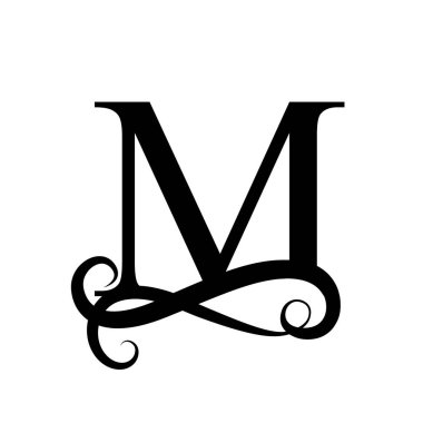 Monogram ve logolar için büyük harf. Güzel mektup.