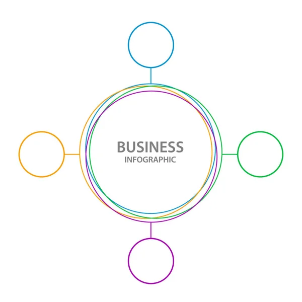 Résumé Infographies commerciales. Chronologie avec étapes, cercles, r — Image vectorielle