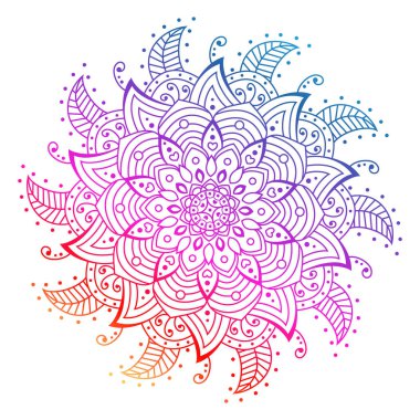 çiçek Mandala. Dekoratif elemanlar. Boyama kitabı sayfası