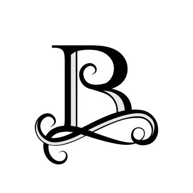 Monogram ve logolar için büyük harf. Güzel mektup.