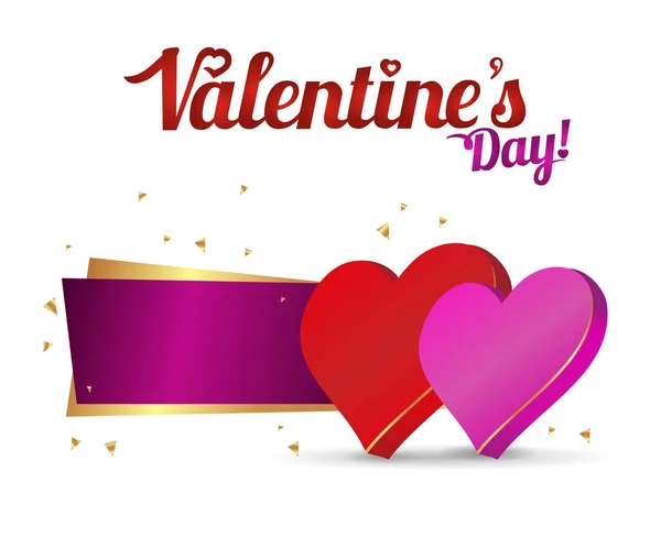 Kaart - happy Valentines day — Stockvector