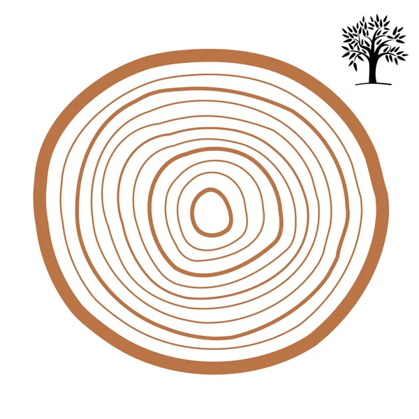 Coupe transversale d'un anneau abstrait d'arbre. symbole vectoriel — Image vectorielle