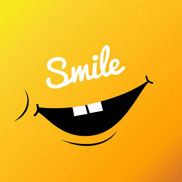 Nažloutlému úsměvu. Vektorové ilustrace Veselý obličej. — Stockový vektor