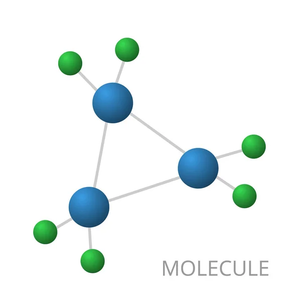 Molécula abstracta aislada sobre fondo blanco . — Archivo Imágenes Vectoriales