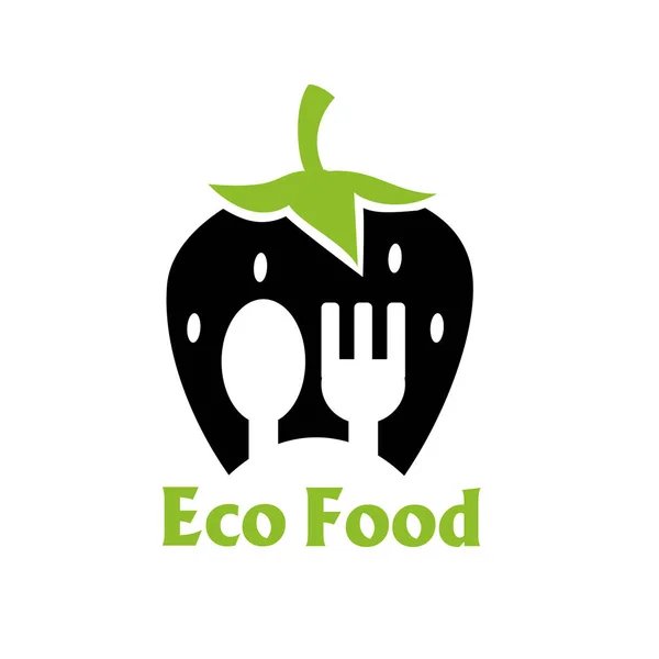 Valkoisella pohjalla. Logo eco food . — vektorikuva