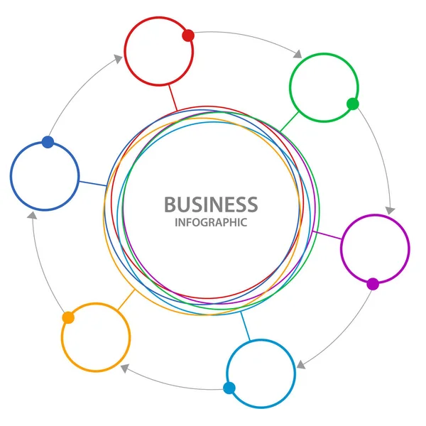 Résumé Infographies de cercles d'affaires . — Image vectorielle