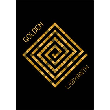 Siyah geometri tasarım kapak broşürü.