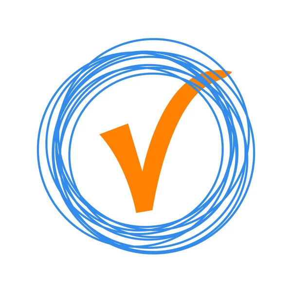 Szavazás szimbólumok design. a kék kör pipák. — Stock Vector