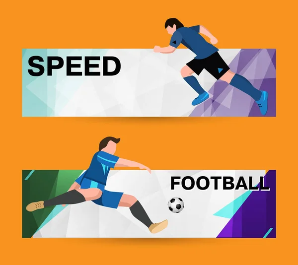 Banner esportivo abstrato em um fundo claro e brilhante. futebol Playe — Vetor de Stock