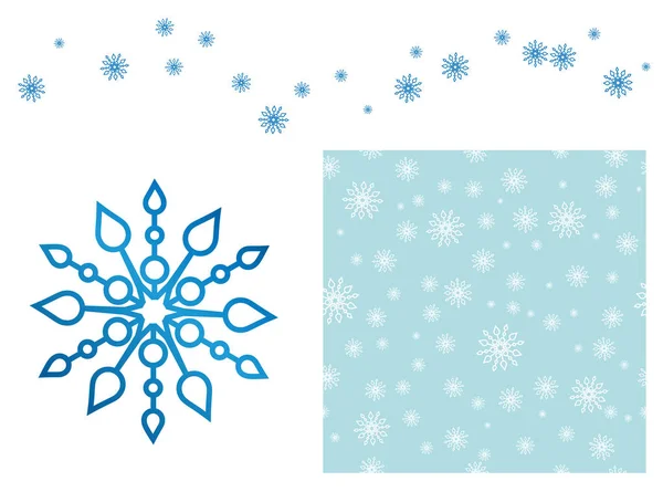Modèle bleu flocon de neige — Image vectorielle