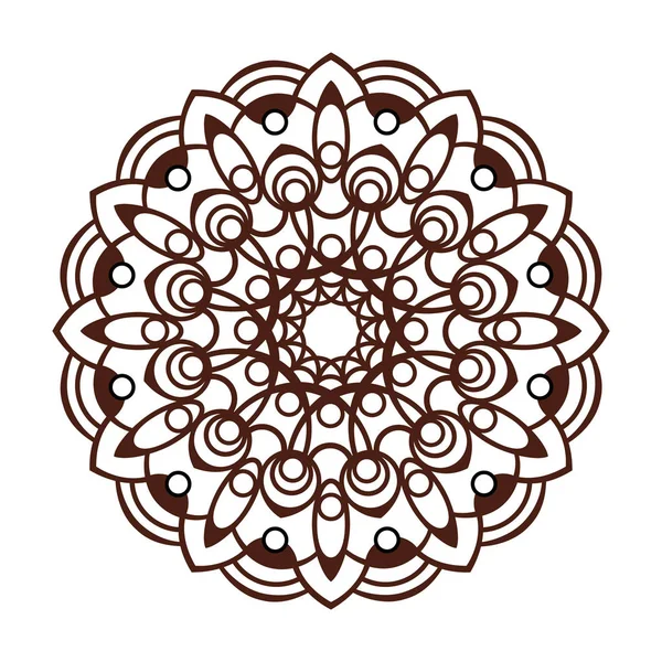 Lazer kesme mandala. Oriental Brown çiçek desenli.