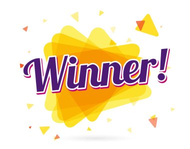 Yazı Kazanan 'ın afişi. Parlak tasarım. resimleme