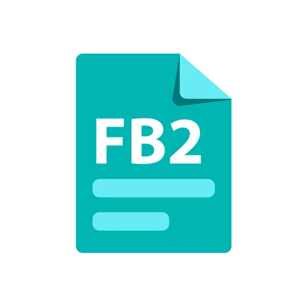 ベクトルブルーアイコン Fb2. ファイル形式の拡張子アイコン. — ストックベクタ