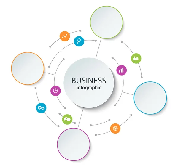 Infographie abstraite ronde. Diagramme de cercle de couleur Business — Image vectorielle