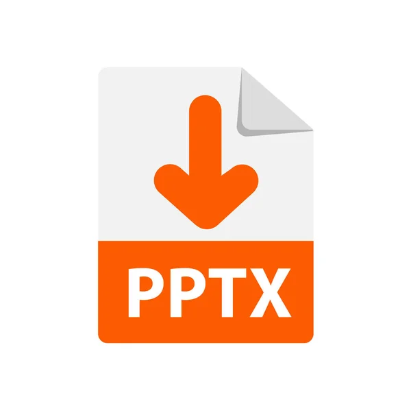 Vector naranja icono PPTx. Icono de extensiones de formato de archivo . — Vector de stock