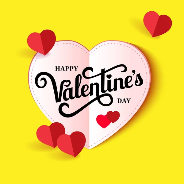 レタリング付きデザインバナー｜Happy Valentines Day. — ストックベクタ