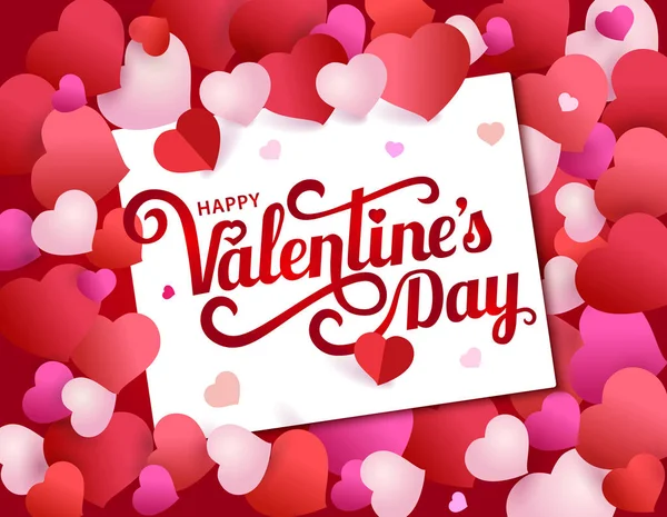 Cartão de saudação com letras Feliz Dia dos Namorados — Vetor de Stock