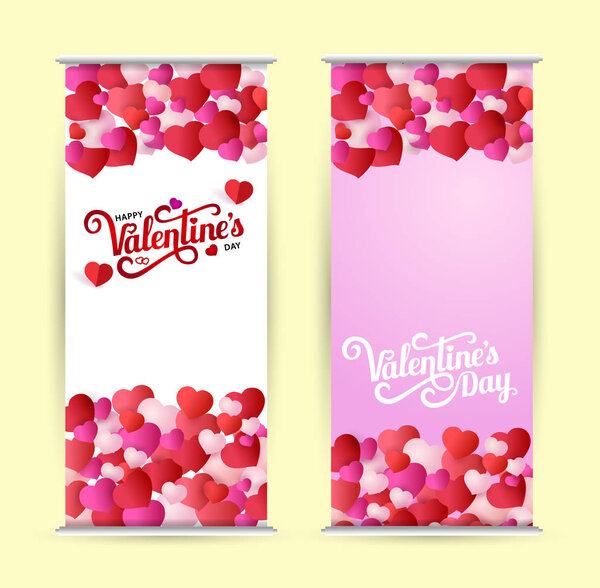 Roll up with lettering Happy Valentine s Day.