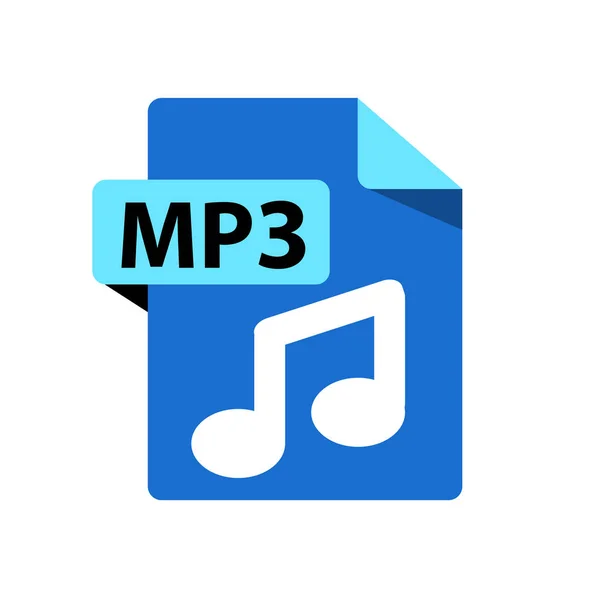 Vector icono azul MP3. Icono de extensiones de formato de archivo . — Vector de stock