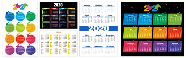 Calendarios horizontales y verticales de bolsillo y pared . — Vector de stock