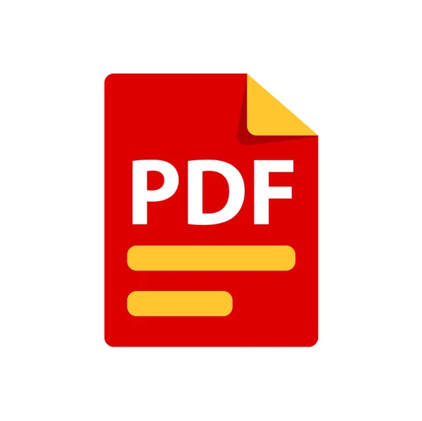 Vector icono rojo PDF. Icono de extensiones de formato de archivo . — Vector de stock