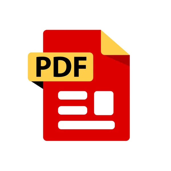 Ícone vermelho vetorial PDF. Ícone de extensões de formato de arquivo . —  Vetores de Stock