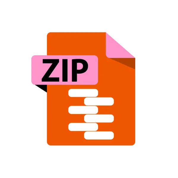 Vector naranja icono ZIP. Icono de extensiones de formato de archivo. — Vector de stock