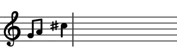 Notas musicales sobre una estrofa musical con una clave triple — Vector de stock