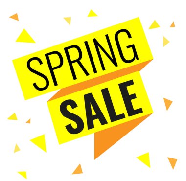 Metin Bahar Satışı ile renk kurdelesi, üçgenler