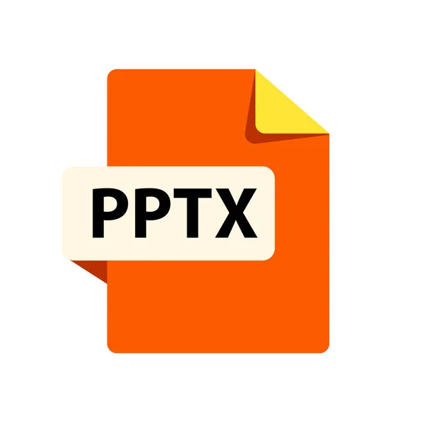 Vector naranja icono PPTx. Icono de extensiones de formato de archivo . — Vector de stock