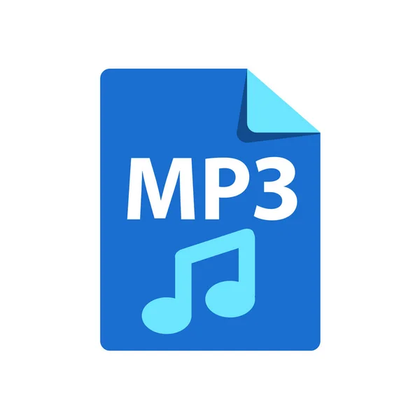 Vector icono azul MP3. Icono de extensiones de formato de archivo . — Vector de stock