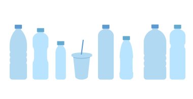 İçecek şişeleri su. Vektör simgesi.