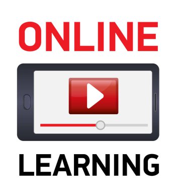 Kırmızı oynatma düğmeli akıllı telefonun vektör illüstrasyonu.