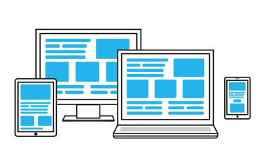 Çapraz platform web tasarımı için basit illüstrasyon.