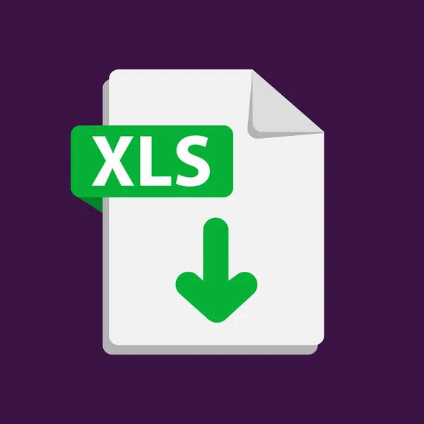 Vector icono verde XLS. Icono de extensiones de formato de archivo. — Vector de stock