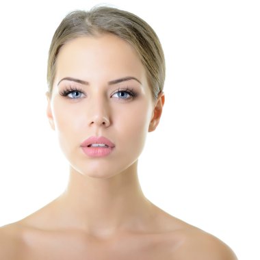 sağlıklı yüzü olan kadın