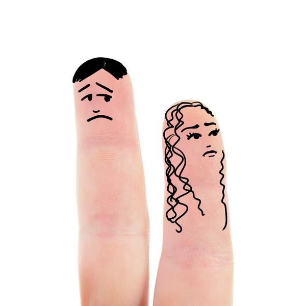 Пальцы, как женщина и мужчина — стоковое фото
