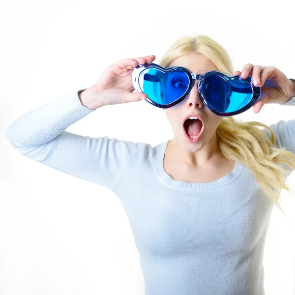 Mujer en gafas divertidas — Foto de Stock