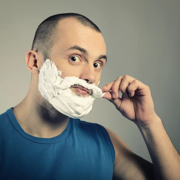 Man making mustache — Stock Photo, Image