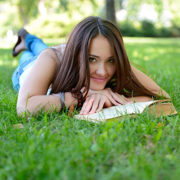 Beautiful girl reading book Stock Photo