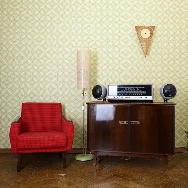 Vintage Odası koltuk ile — Stok fotoğraf