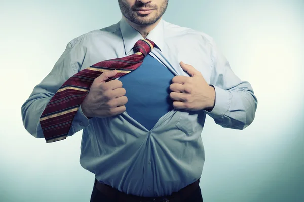 Biznesmen jak superbohater — Zdjęcie stockowe