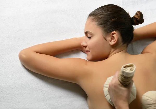 Young woman getting massage — Stock Photo, Image