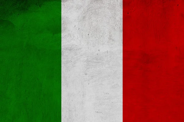 Bandeira italiana na parede grunge — Fotografia de Stock