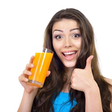 Portakal suyu olan kadın.