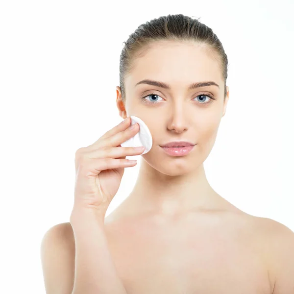 Mulher com rosto limpo — Fotografia de Stock